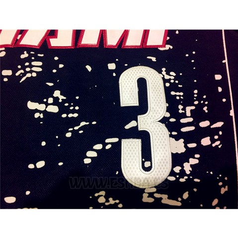 Camiseta Luces De La Ciudad Miami Heat Dwyane Wade #3 Negro